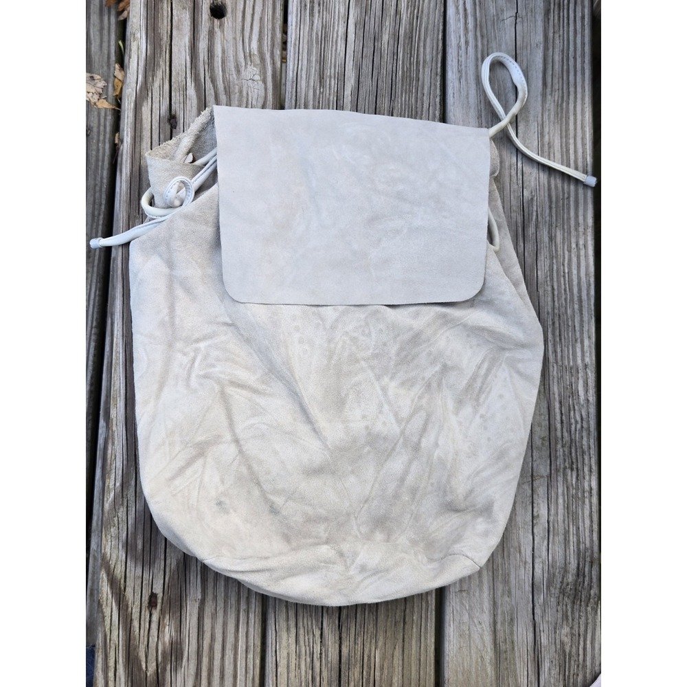 COS Suede Leather Backpack Light Gray‎
